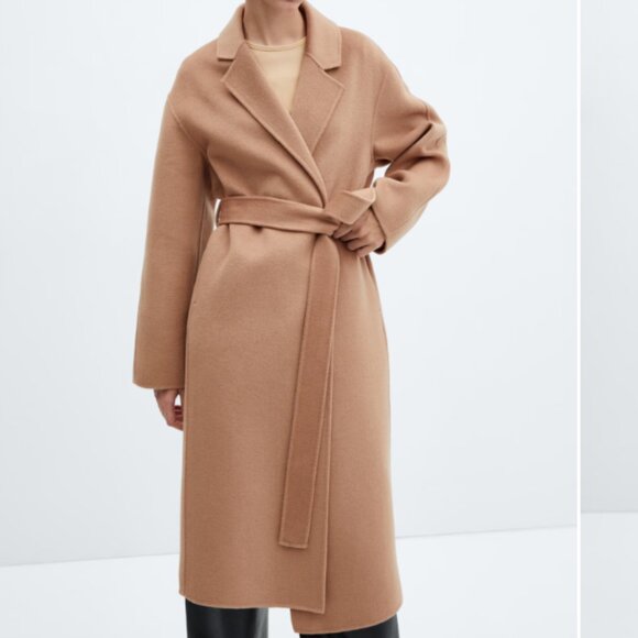 MANGO Women's Belt Handmade Coat NWT - Picture 1 of 4